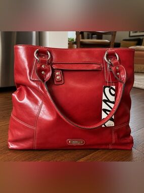 Red Leather Shoulder Bag